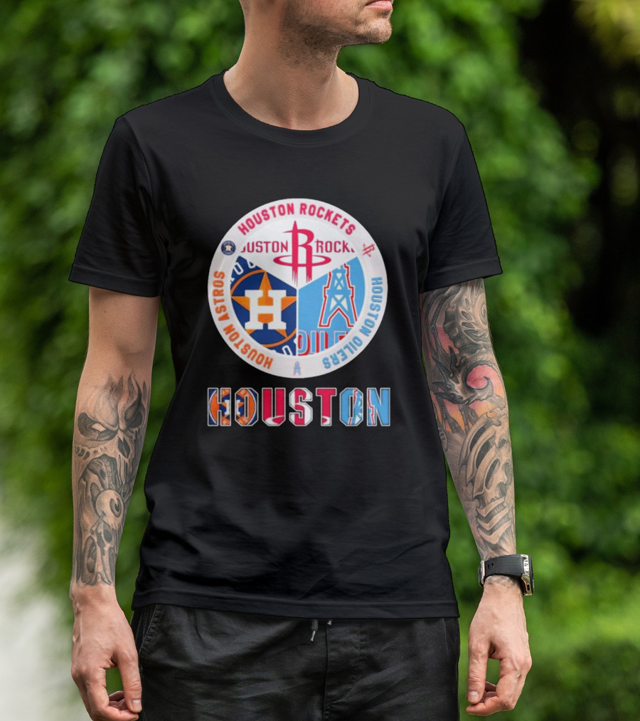 Houston Rockets Astros Oilers Sports Teams T-Shirt
