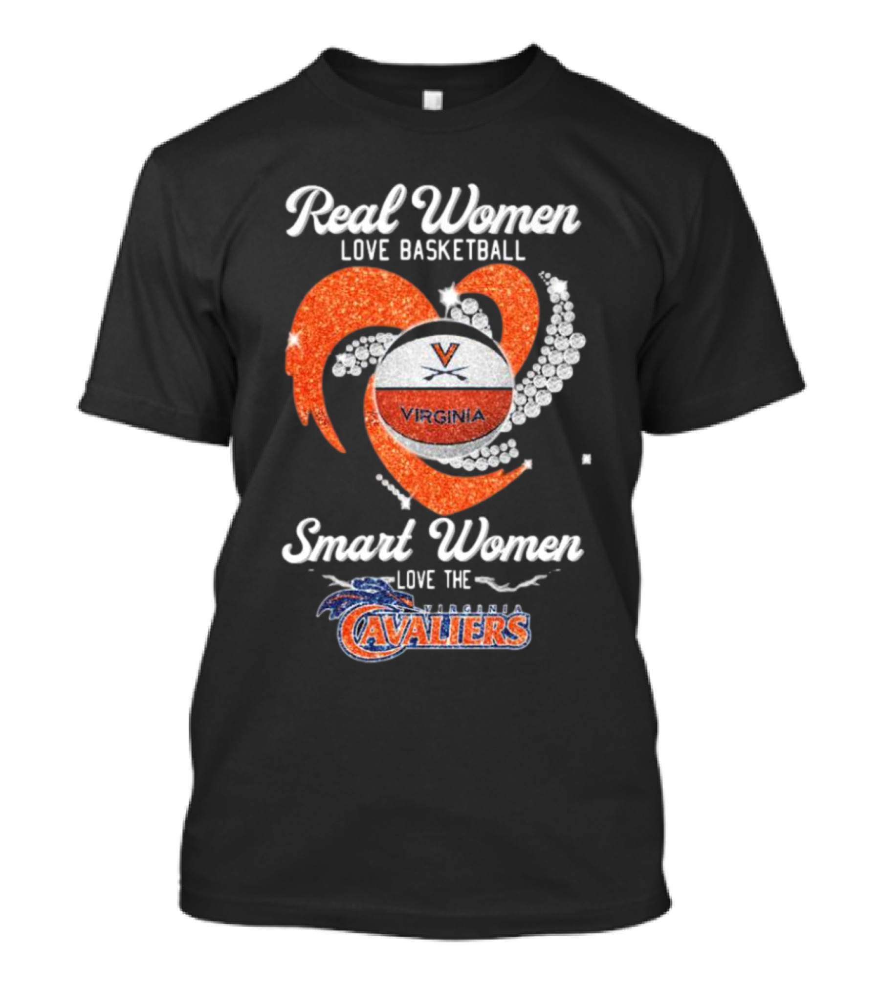 Real Women Love Basketball Smart Women Love The Virginia Cavaliers T-Shirt