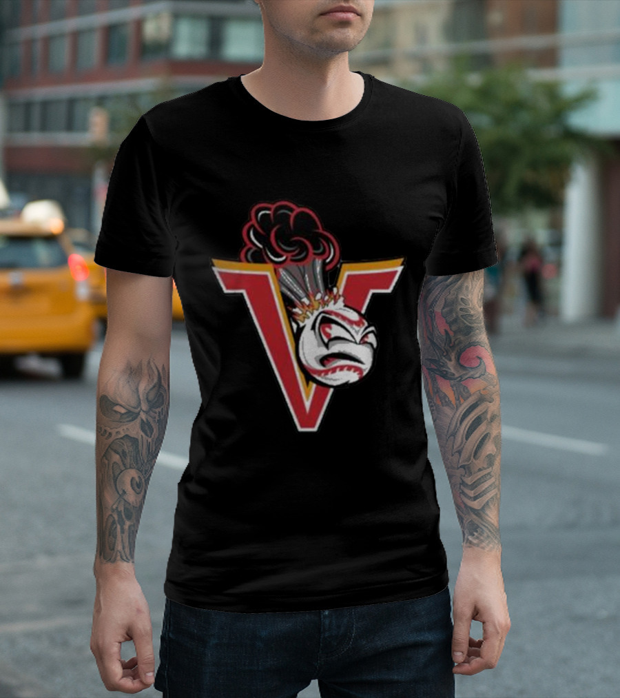 Mavericks Volcanoes Alternate Logo V-Eruption Baseball Mascot T-Shirt