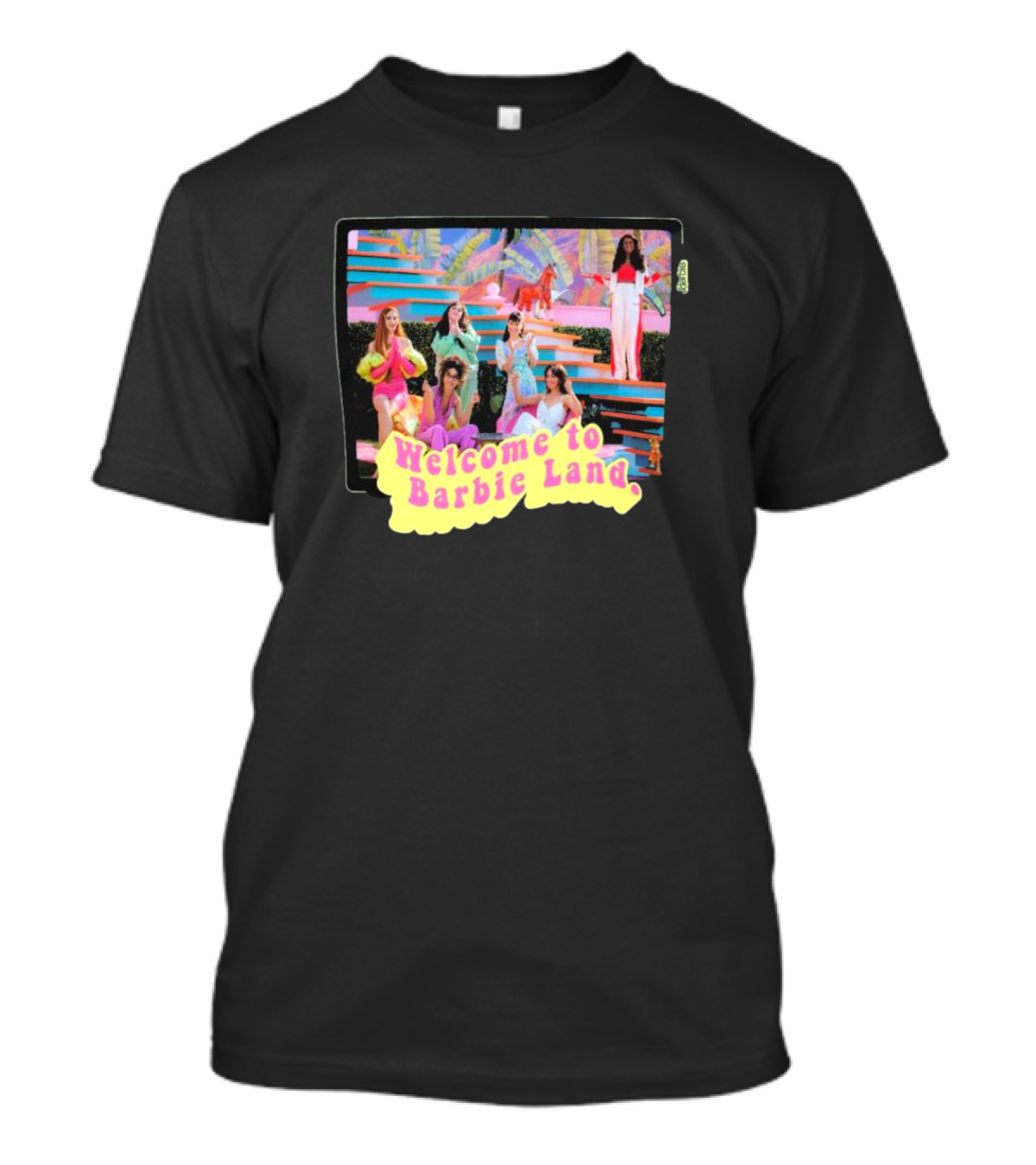Welcome To Barbie Land – Barbie The Movie Fashion Scene T-Shirt