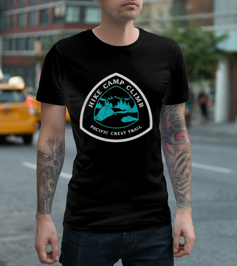 Hike Camp Climb Pacific Crest Trail Adventure Badge T-Shirt
