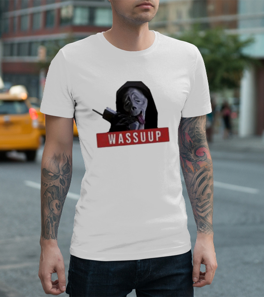 Wassup Ghostface Parody New Skeleton T-Shirt