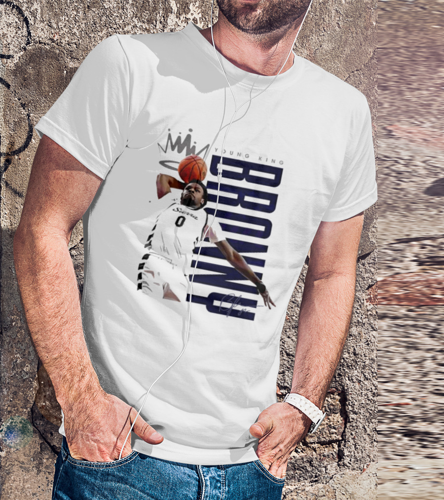 Bronny Young King Basketball Dunk - Crowned Athlete T-Shirt
