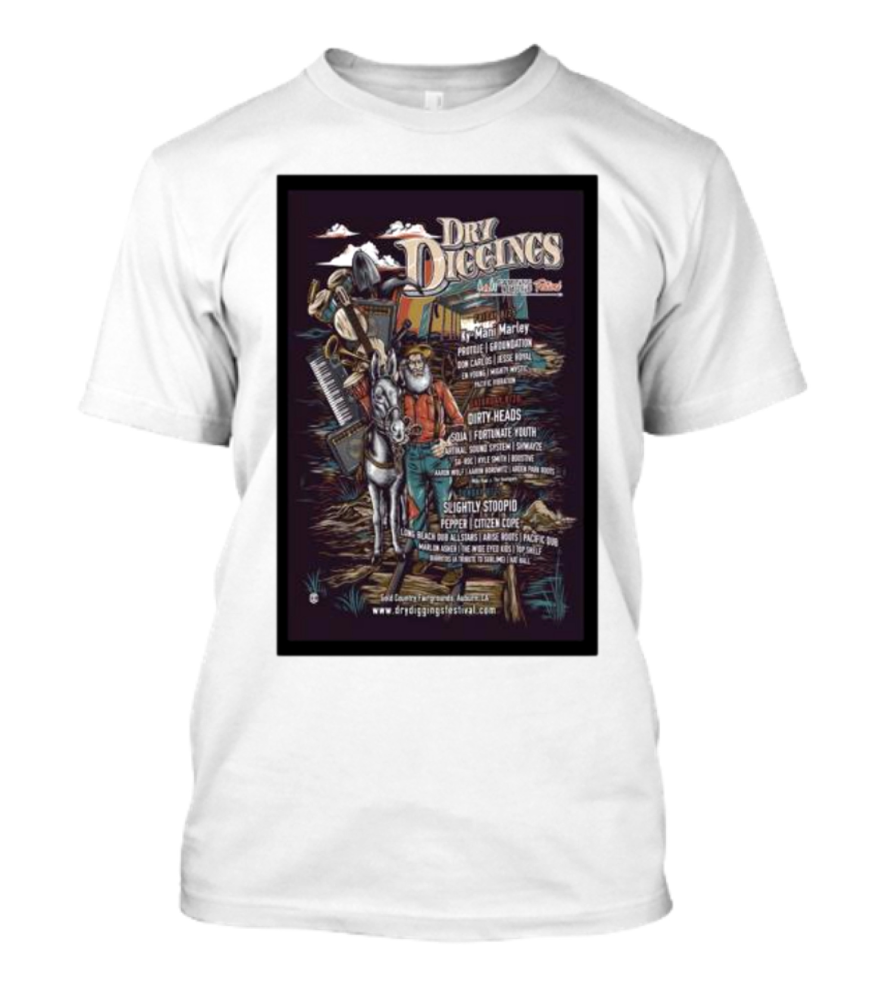 Dry Diggings Music Festival Auburn Featuring Ky-Mani Marley And Slightly Stoopid With Camping And Live Performances T-Shirt