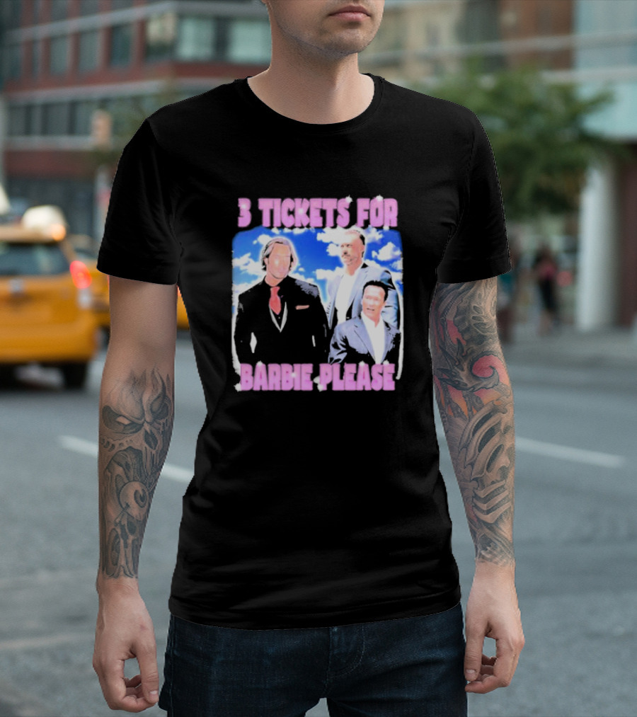 3 Tickets for Barbie Please Black and White Trio T-Shirt