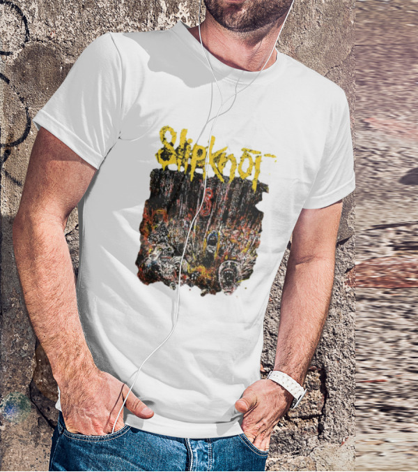 Slipknot Live At MSG Concert Art With Number 8 Grunge T-Shirt