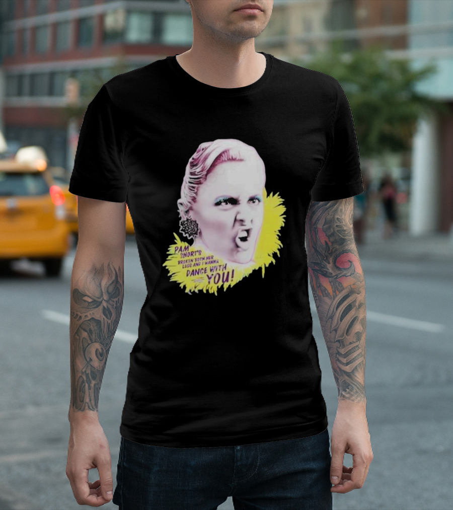 Pam Short’s Broken Both Her Legs and I Wanna Dance with You Nordacious Yellow Burst Expression T-Shirt