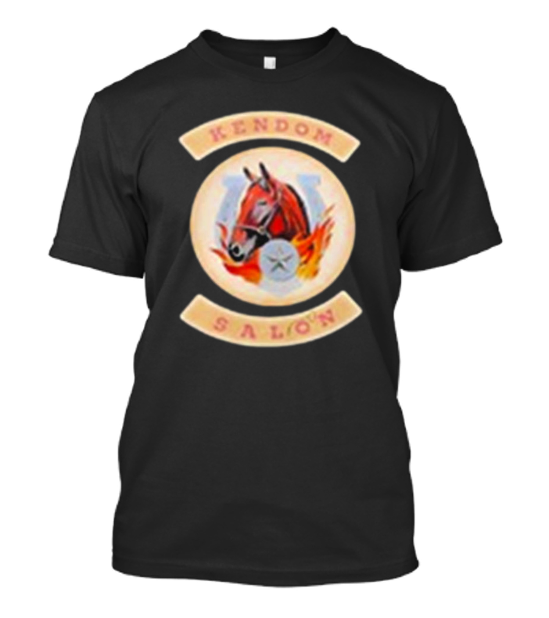 Shitheadsteve Merch KENDOM SALOON Horse Horseshoe Flaming Star T-Shirt