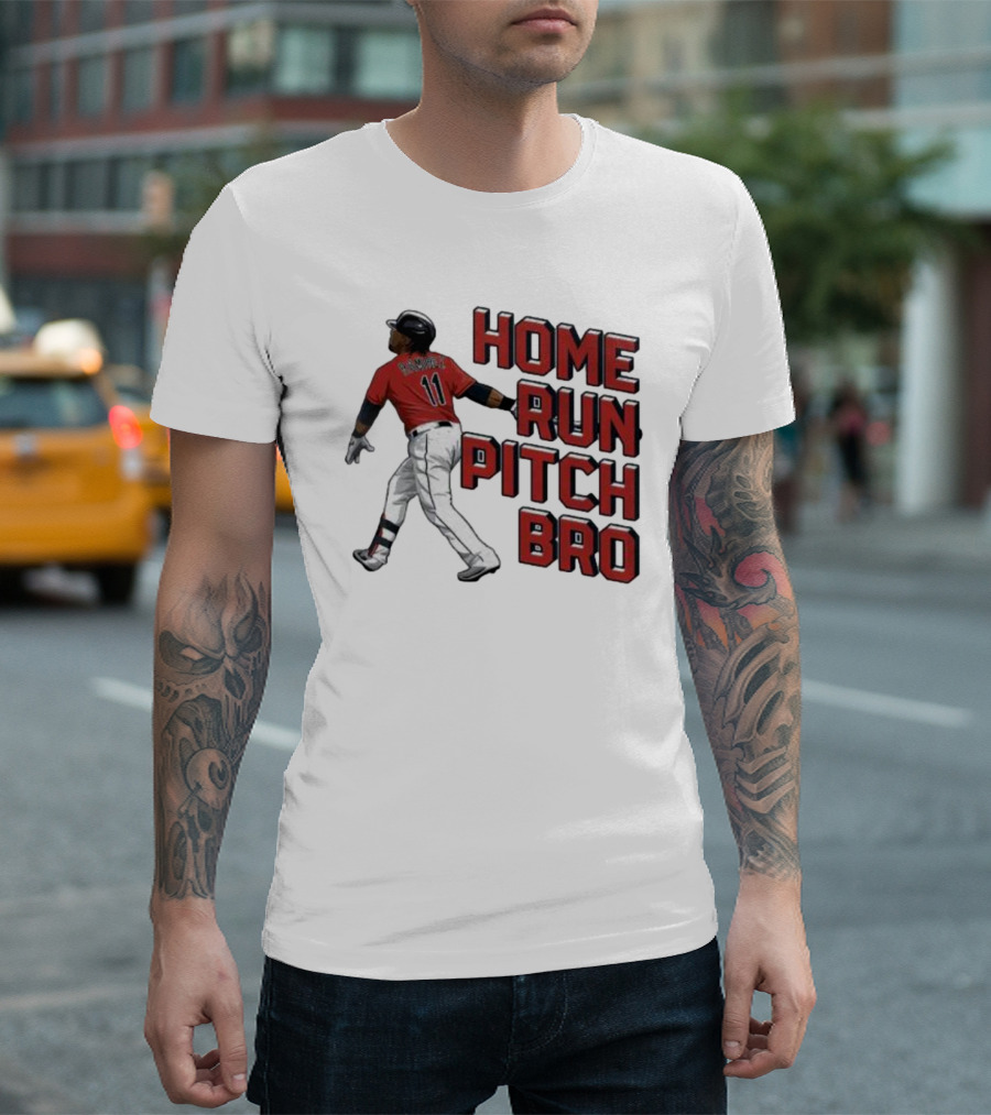 HOME RUN PITCH BRO BASEBALL SWING VINTAGE RED AND BLACK T-Shirt