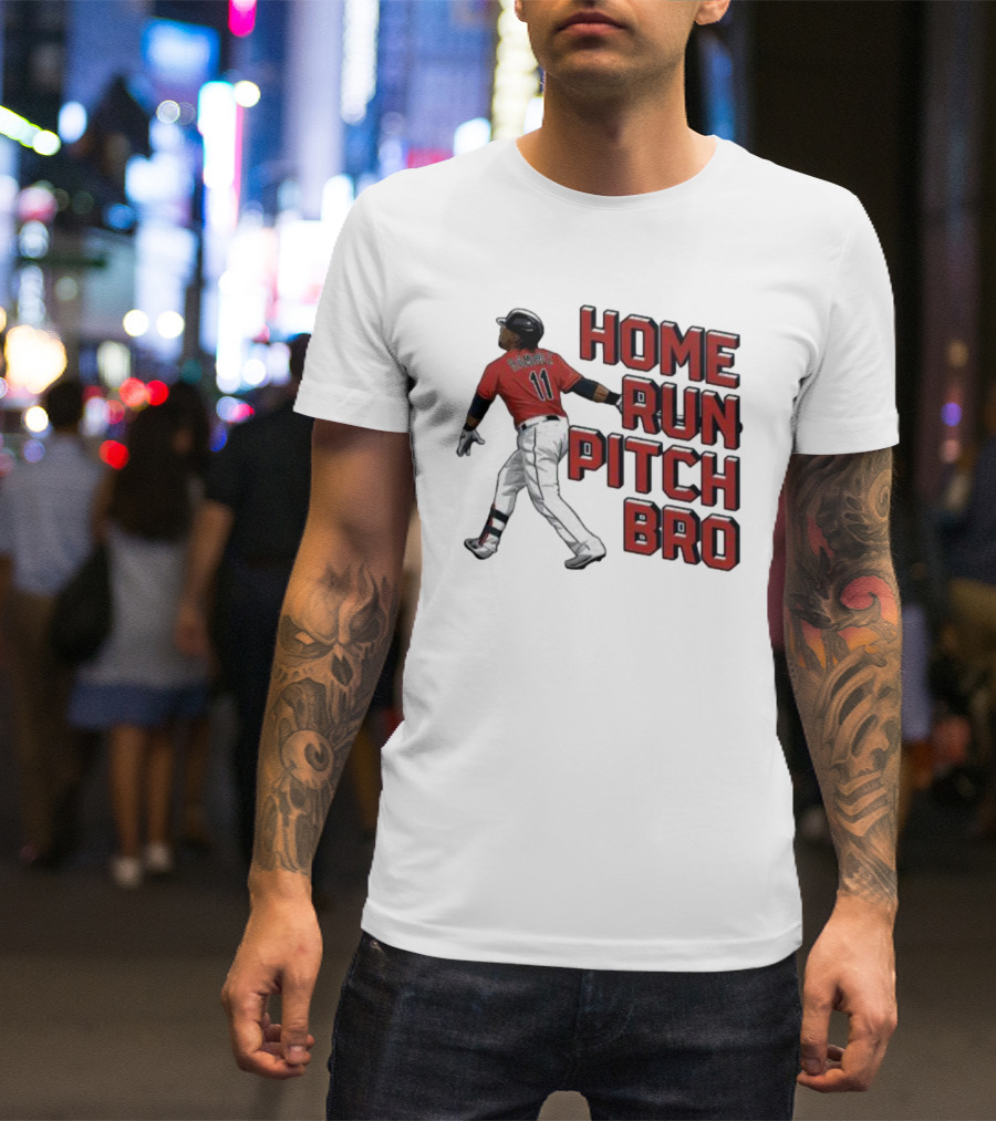 HOME RUN PITCH BRO BASEBALL SWING VINTAGE RED AND BLACK T-Shirt