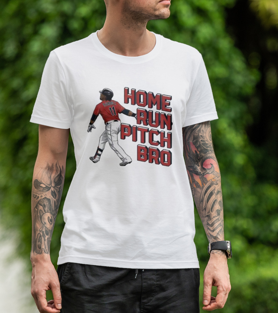 HOME RUN PITCH BRO BASEBALL SWING VINTAGE RED AND BLACK T-Shirt