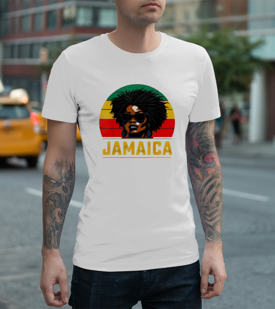 Jamaican Patriotic Women Jamaica Vintage T-Shirt