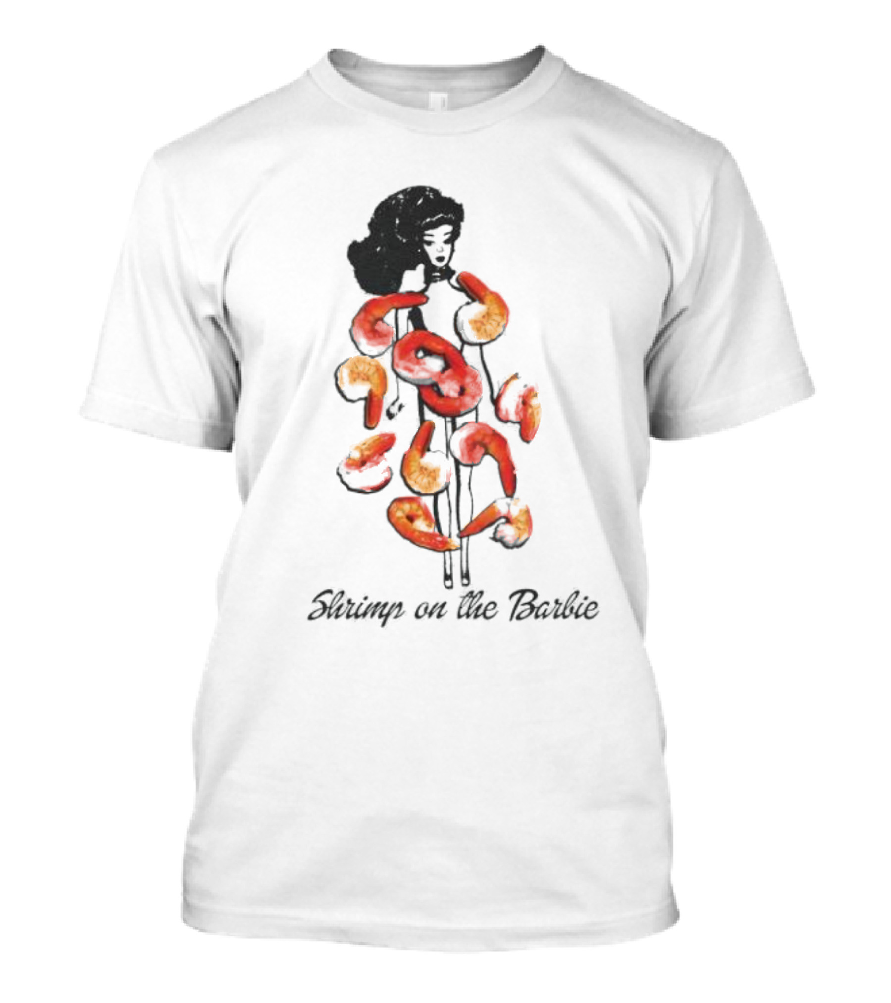 Barbie Silhouette Fashioned In Shrimp On The Barbie T-Shirt