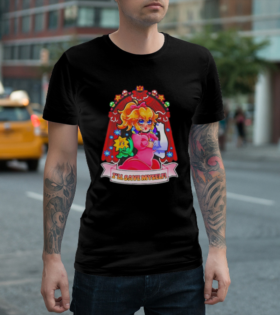 I'll Save Myself Jamealipuff Retro Arcade Princess T-Shirt
