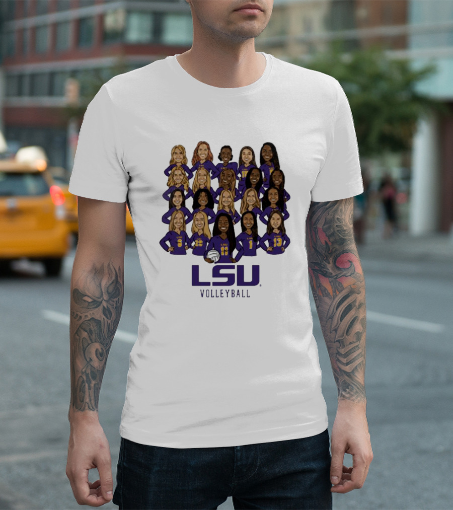 LSU Tigers Volleyball NIL Women's Team Players T-Shirt