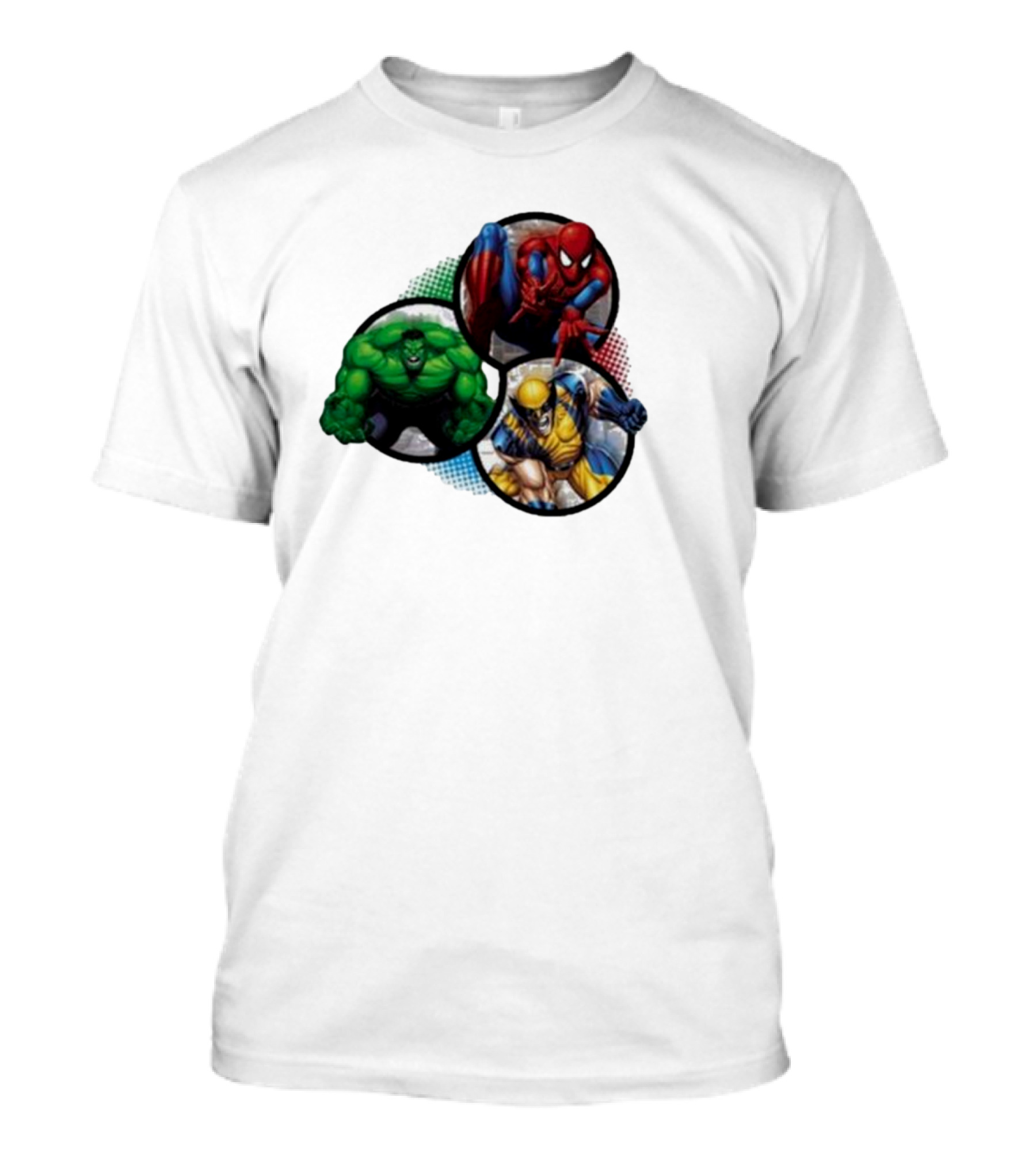 Thenerdspider Marvel's Trinity Spider-Man Hulk Wolverine T-Shirt