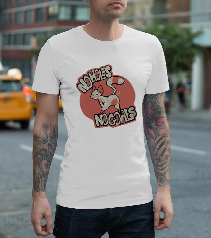 Sockfox No Holes No Goals Fox Graphic Red Circle T-Shirt