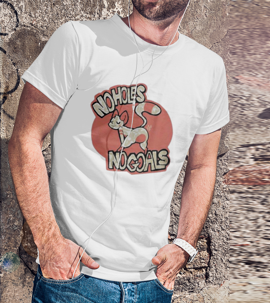 Sockfox No Holes No Goals Fox Graphic Red Circle T-Shirt