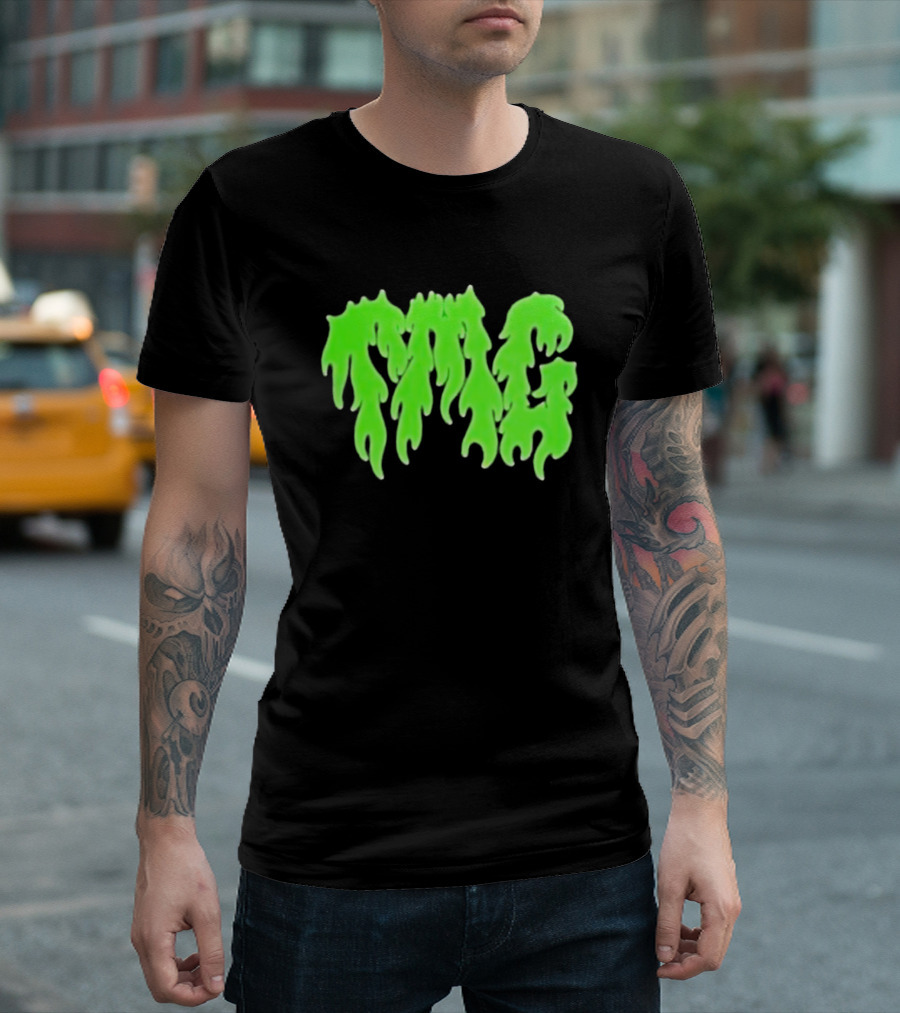 Slime TMG Drippy Neon Green Flame T-Shirt