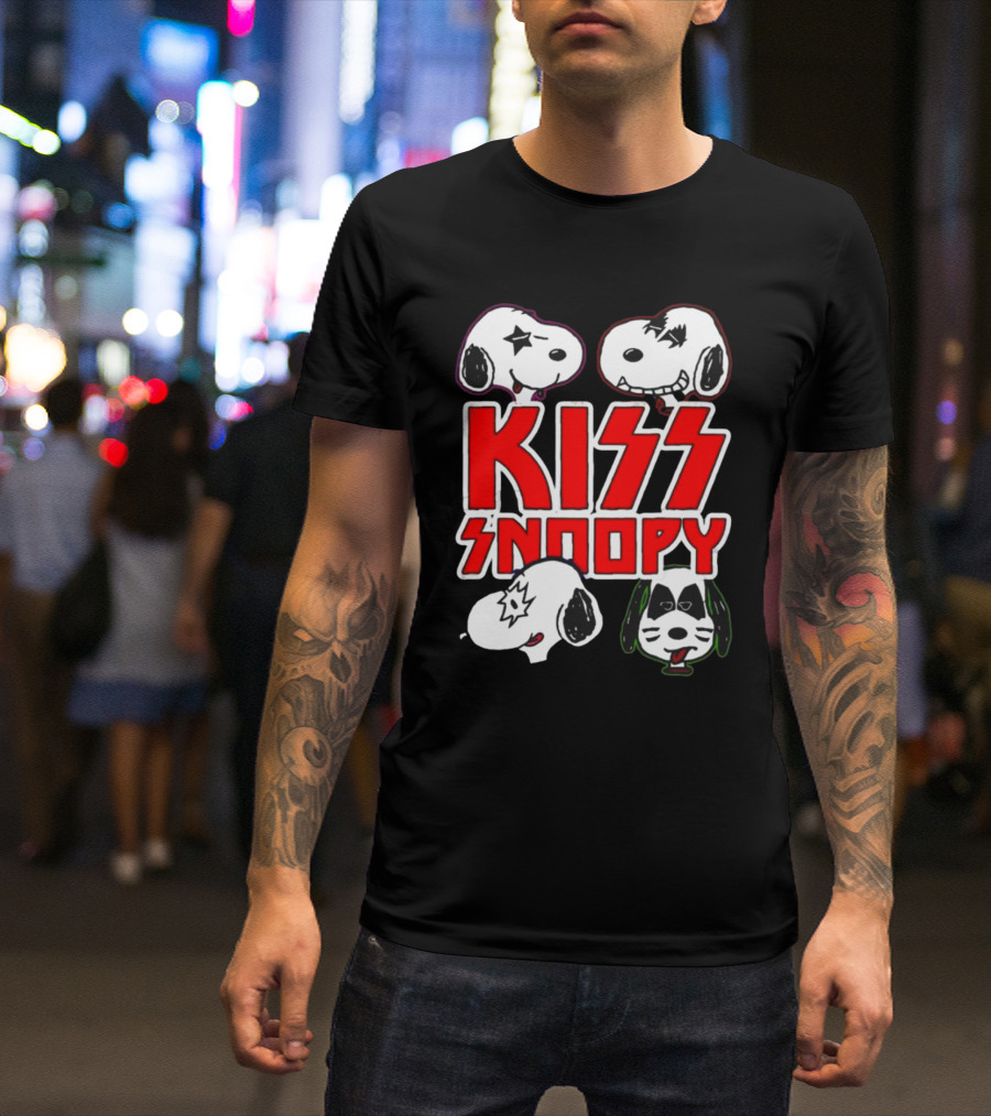 KISS Band Snoopy Peanuts Crossover Characters T-Shirt