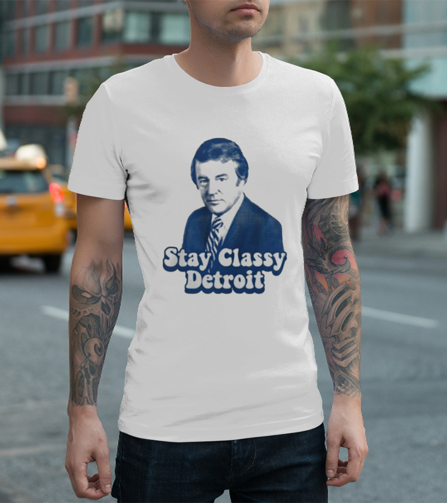 Stay Classy Detroit Vintage Bill Bonds Image T-Shirt