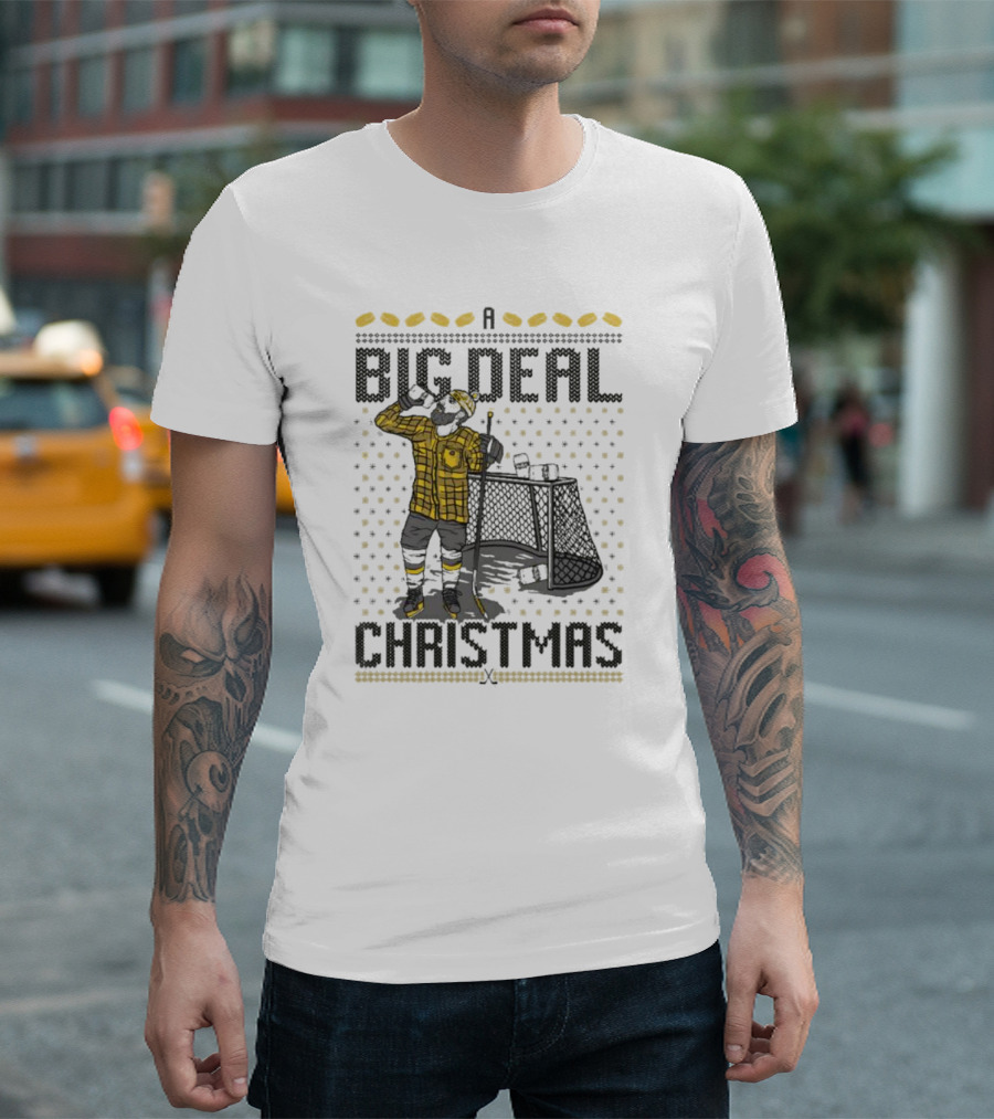 A Big Deal Christmas Hockey Player Flannel T-Shirt