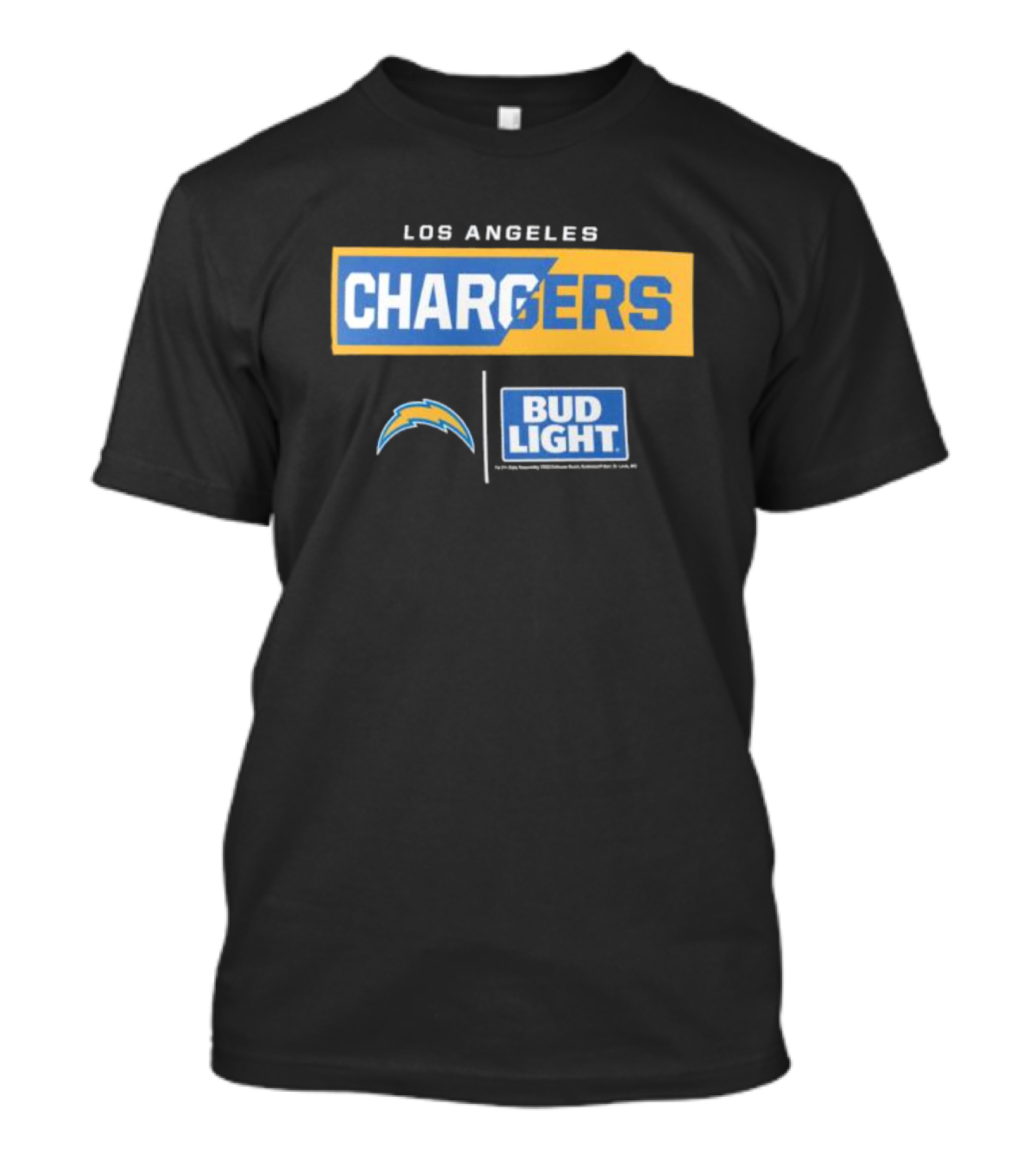 Los Angeles Chargers Bud Light NFL Collaboration T-Shirt