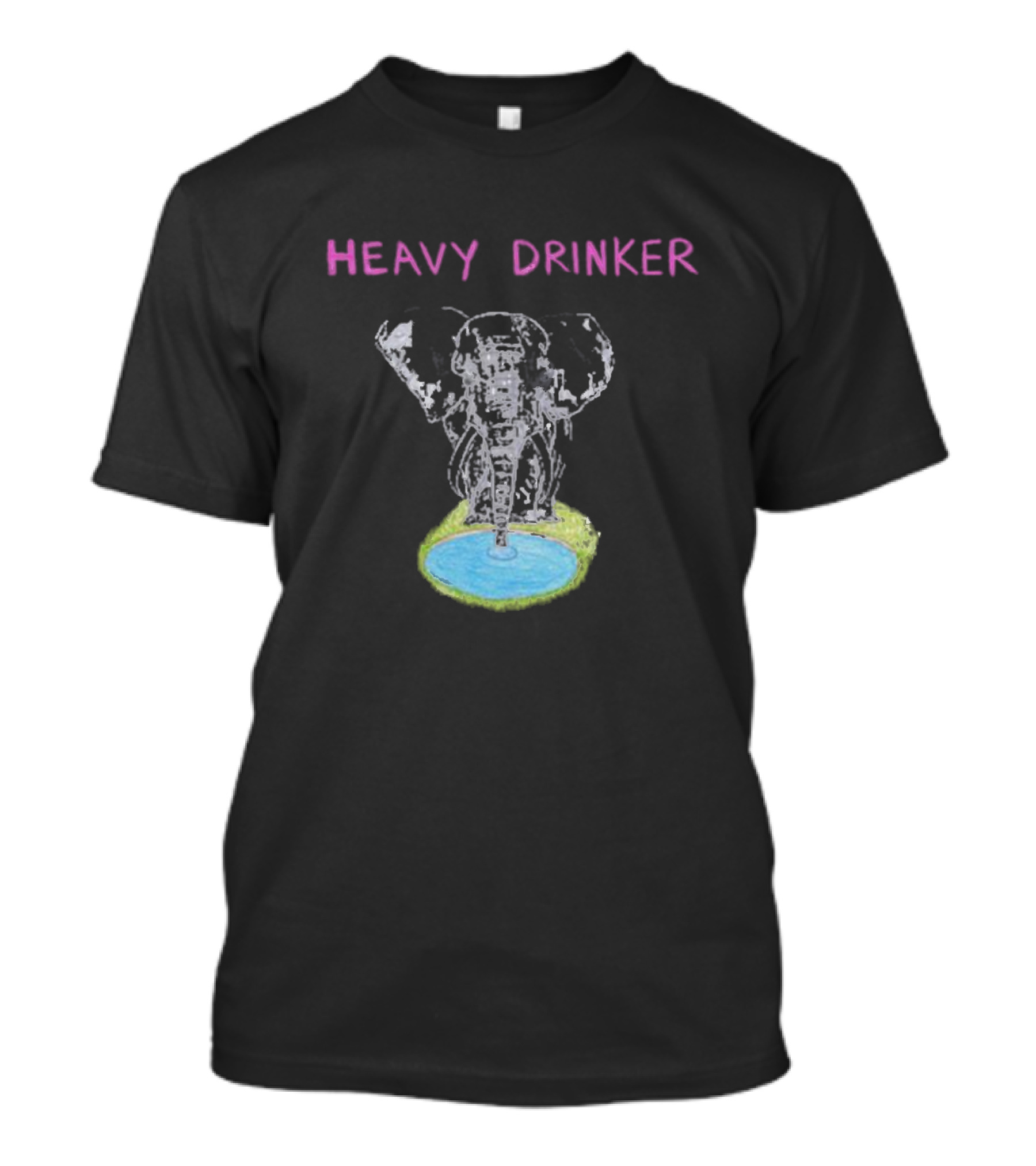Heavy Drinker Elephant At Waterhole T-Shirt