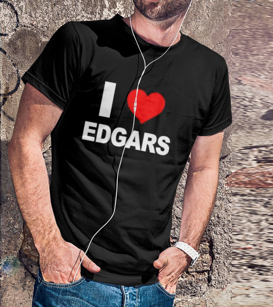 Ellaloca I Love Edgars Bold Red Heart T-Shirt