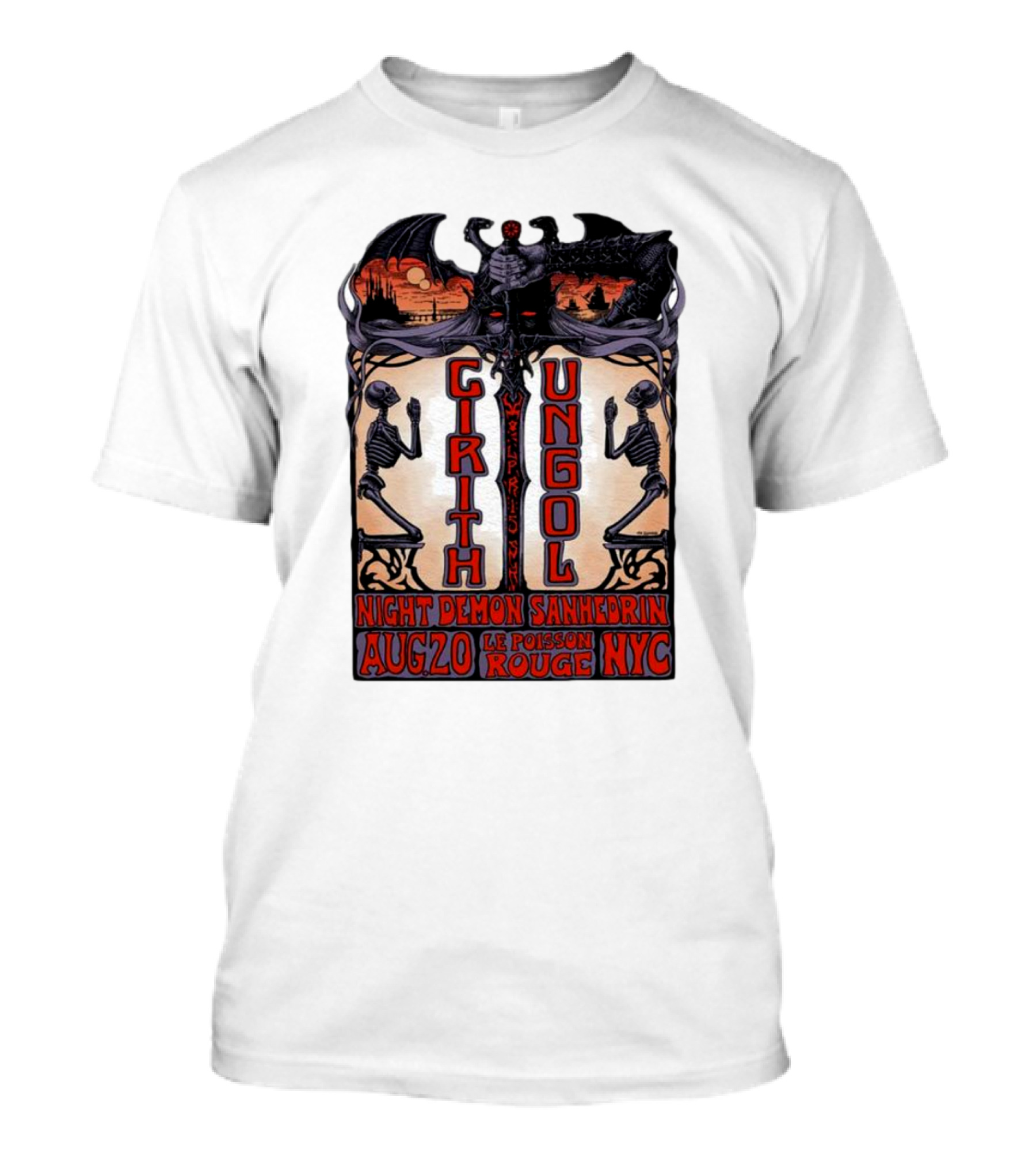 Cirith Ungol Night Demon Sanhedrin Aug 20 Le Poisson Rouge NYC T-Shirt