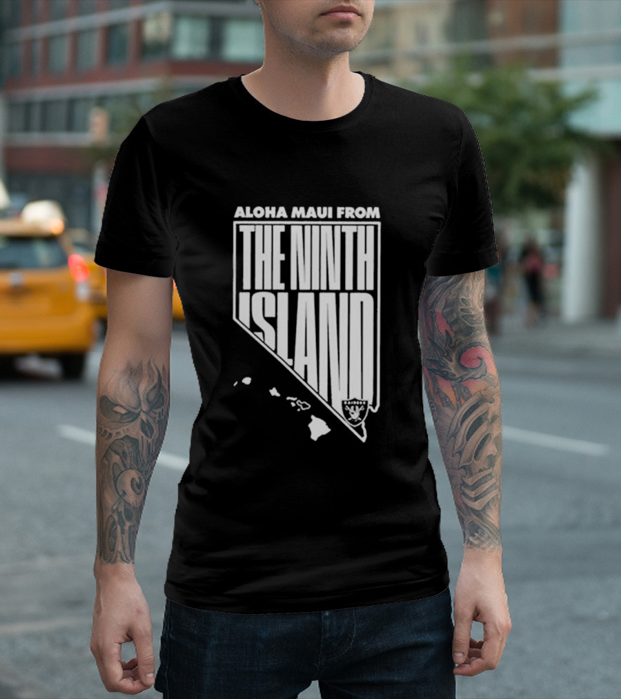 Aloha Maui From The Ninth Island Raiders Nevada Map T-Shirt