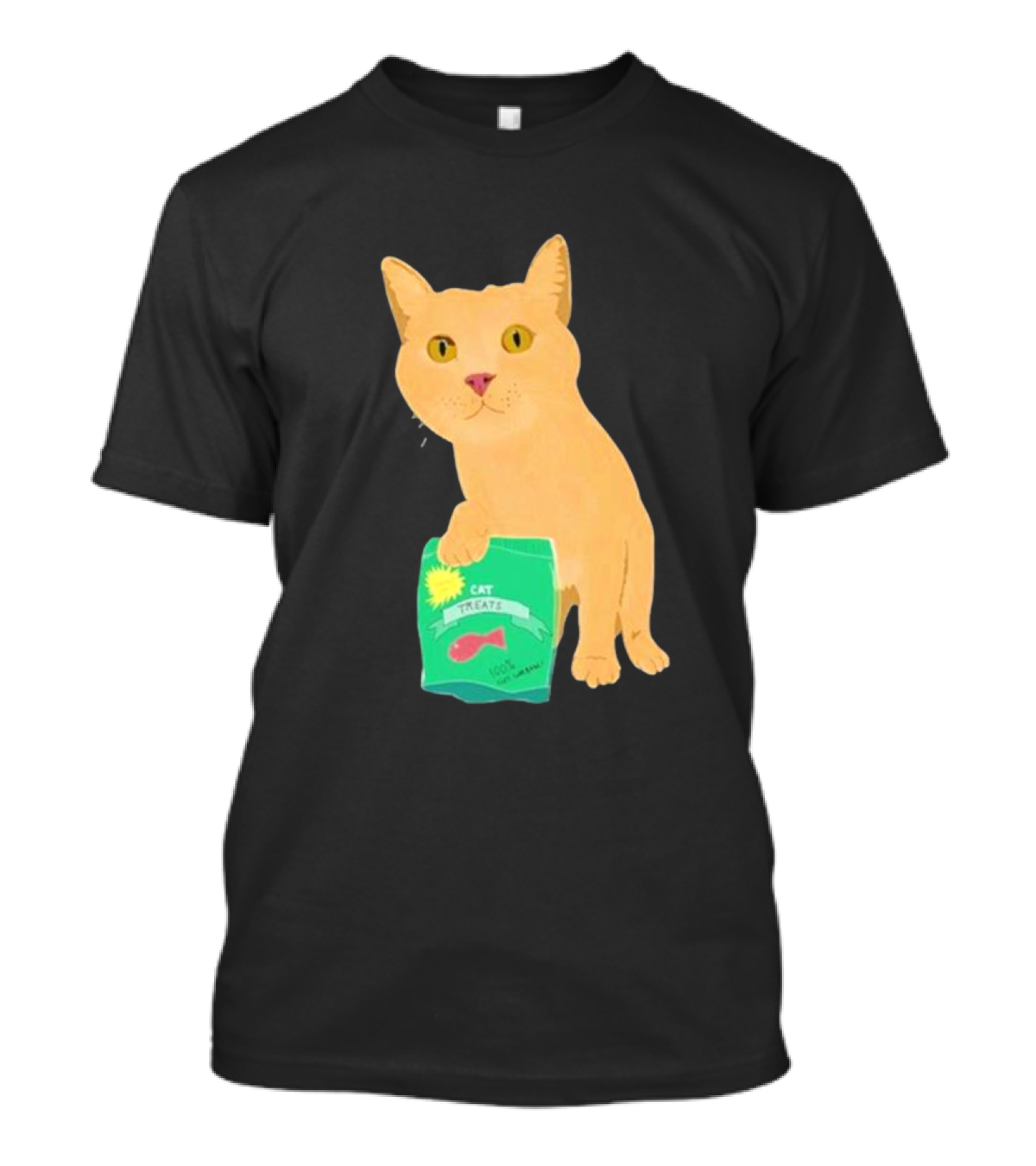 Cat Holding Bag With Cat Treats 100% Not Garbage T-Shirt