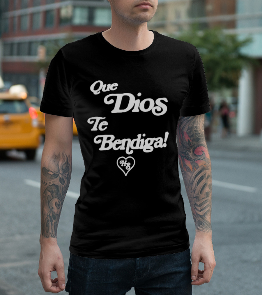 Heaven Sent Que Dios Te Bendiga HS Heart T-Shirt