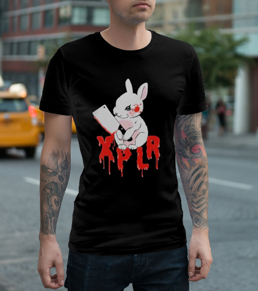 XPLR Bloodstained Rabbit With Cleaver T-Shirt