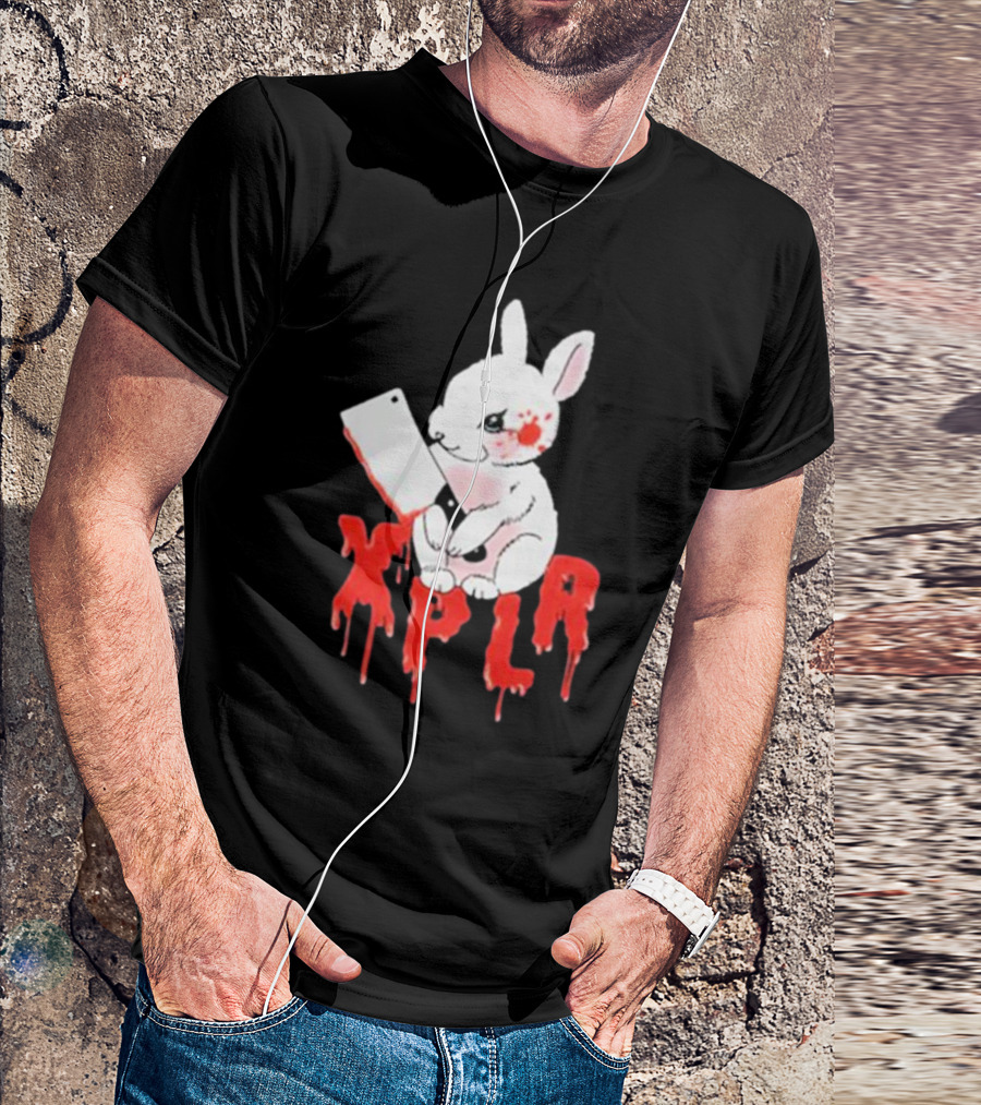 XPLR Bloodstained Rabbit With Cleaver T-Shirt