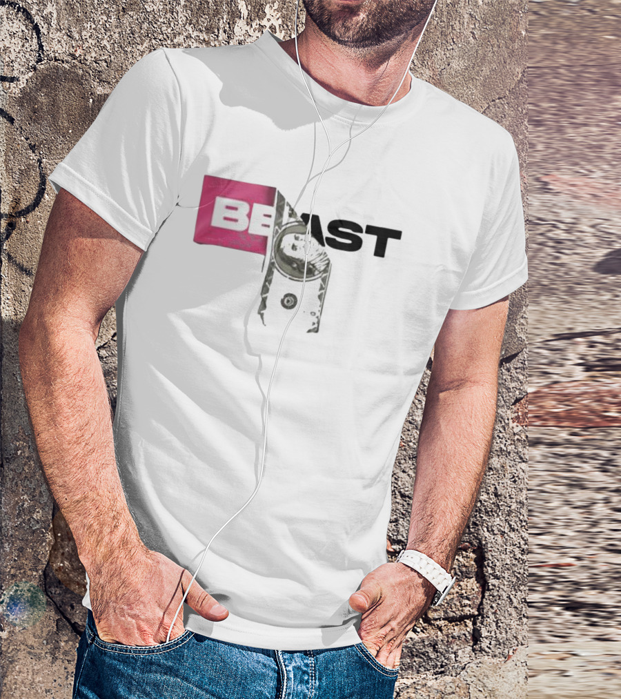 BEAST Dollar Bill Ss Black Pink T-Shirt