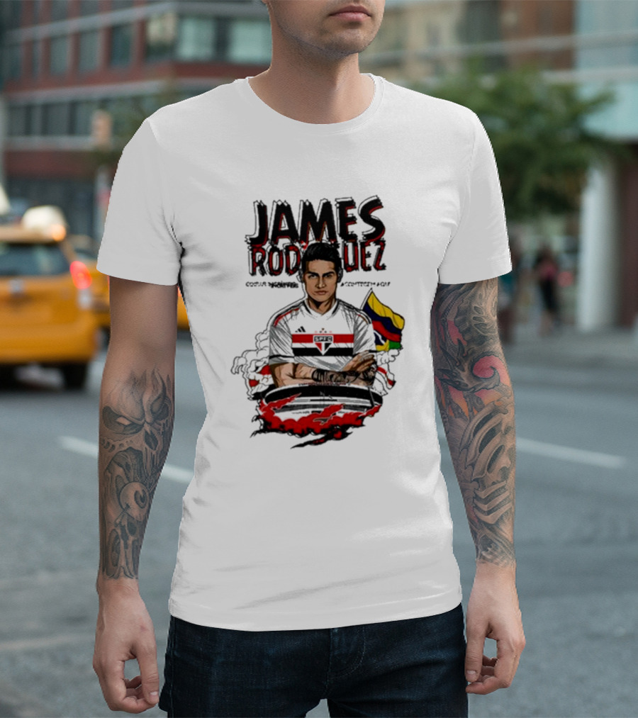 James Rodriguez Sao Paulo Football Colombia Flag T-Shirt