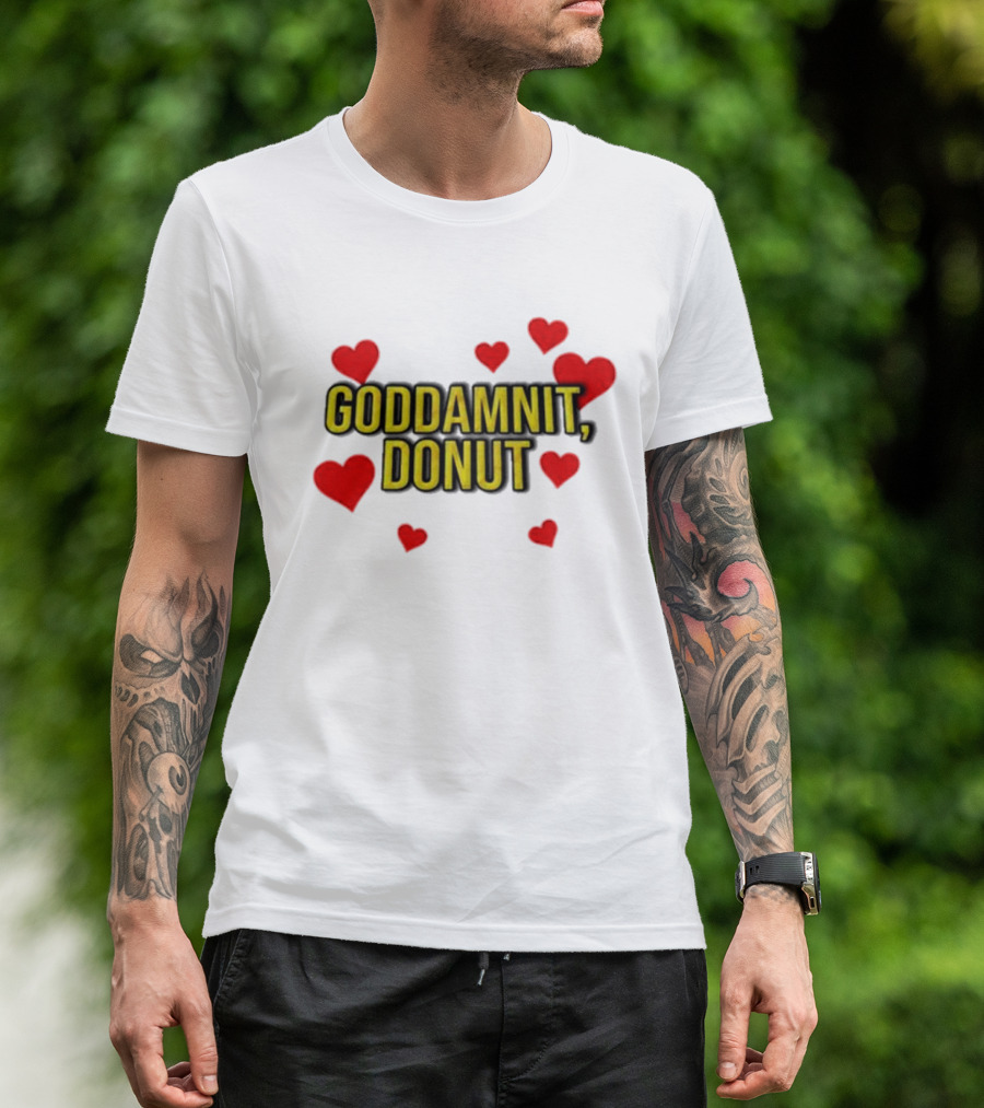 Dungeoncrawlercarl Goddamnit Donut Red Hearts T-Shirt