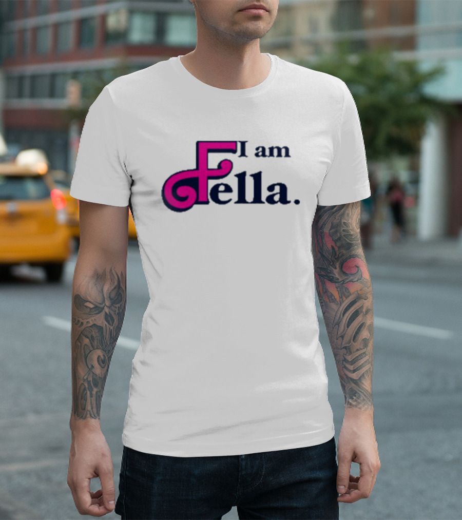 Nafo I Am Fella Bold Swirl Lettering T-Shirt