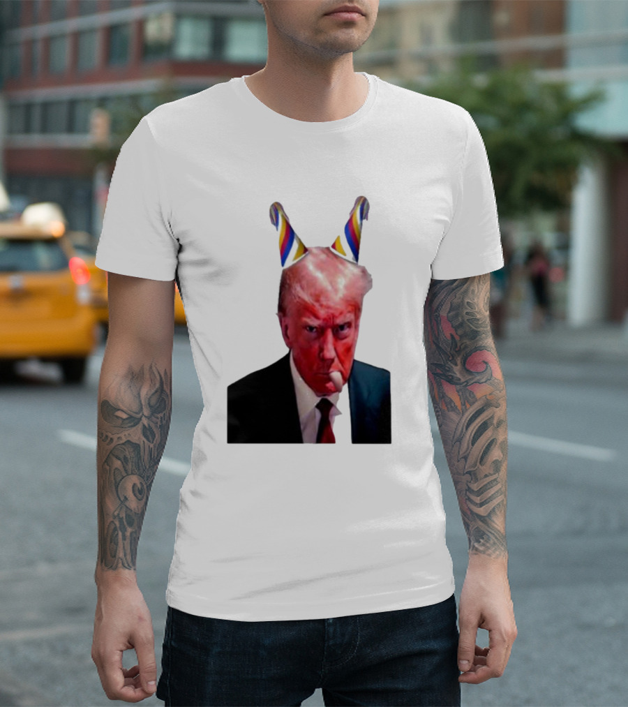 Donald Trump Birthday Meme With Party Hat And Serious Face T-Shirt