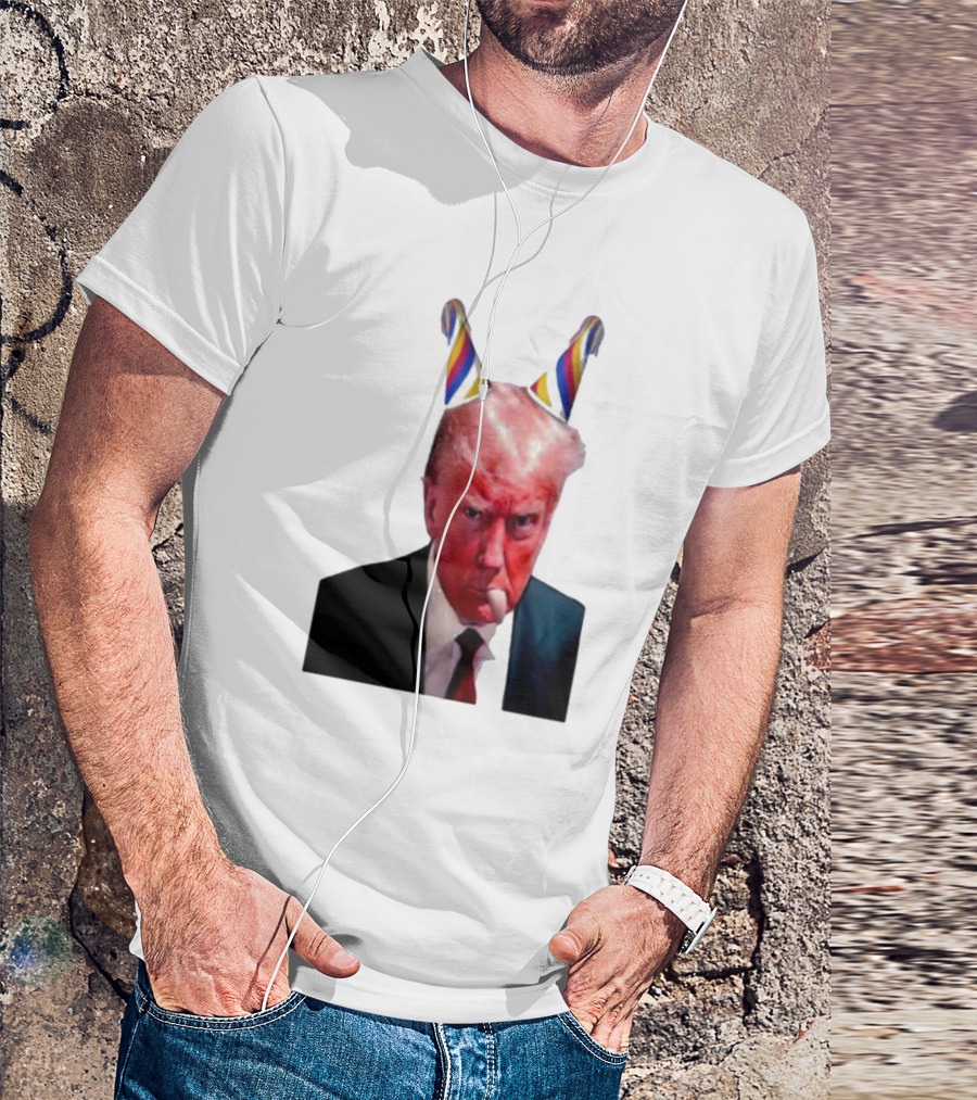 Donald Trump Birthday Meme With Party Hat And Serious Face T-Shirt