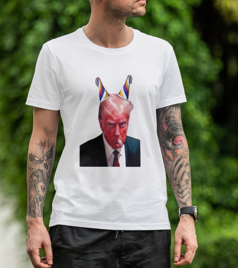 Donald Trump Birthday Meme With Party Hat And Serious Face T-Shirt