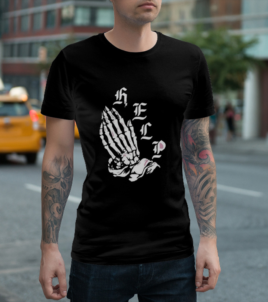Brandon Lake Store Lake HELP Skeleton Hand Bones T-Shirt