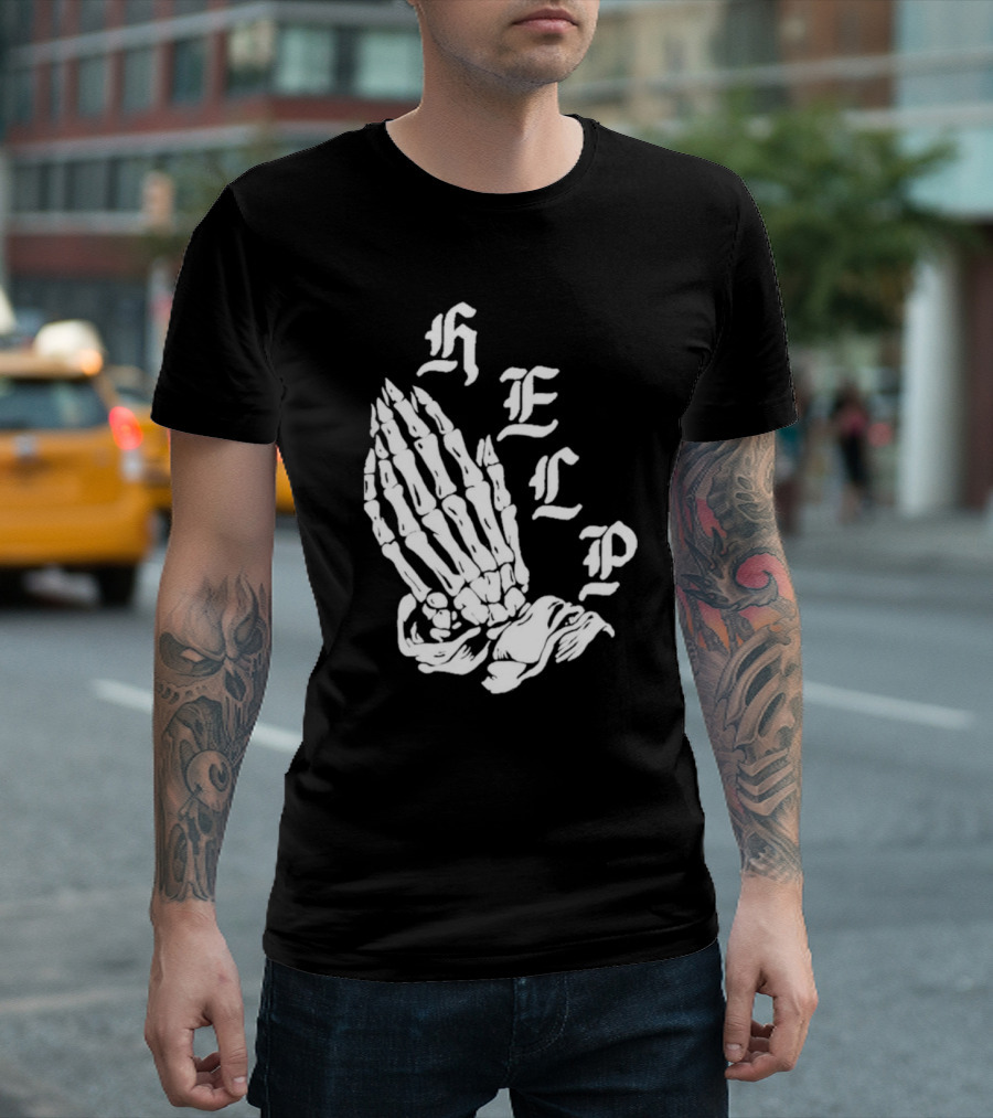 hELP Bones Puff Print Skeleton Hands T-Shirt