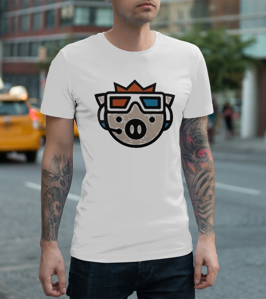 Technoblade Pig with 3D Glasses and Headset T-Shirt