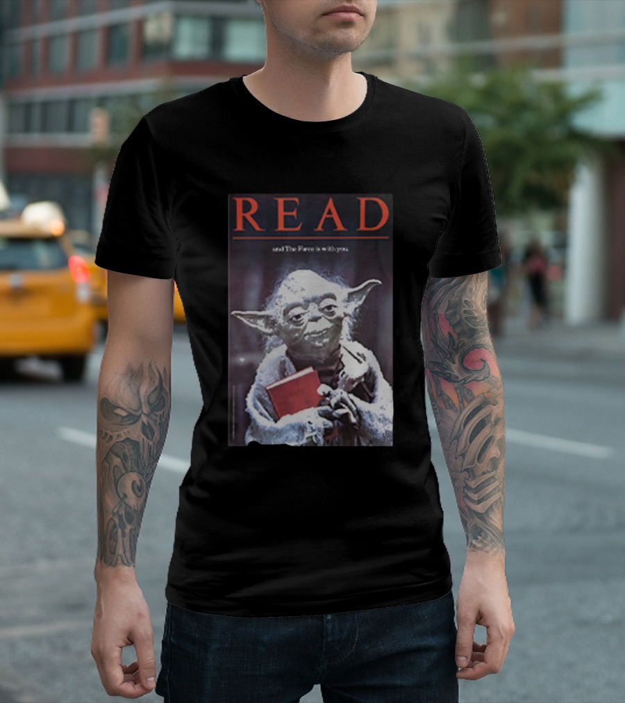 Read and the Force is With You Yoda Holding Book T-Shirt