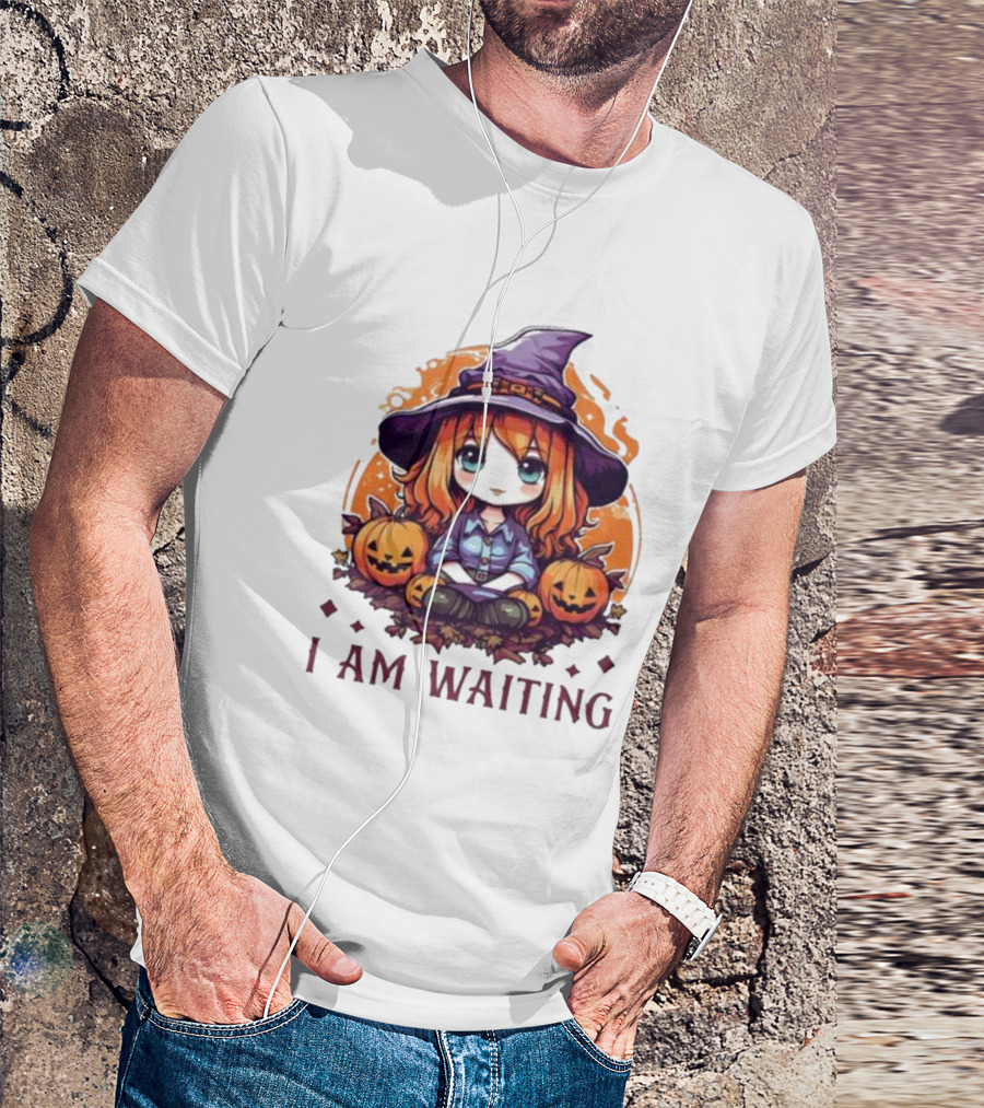 Chibi Witch I Am Waiting Pumpkins T-Shirt