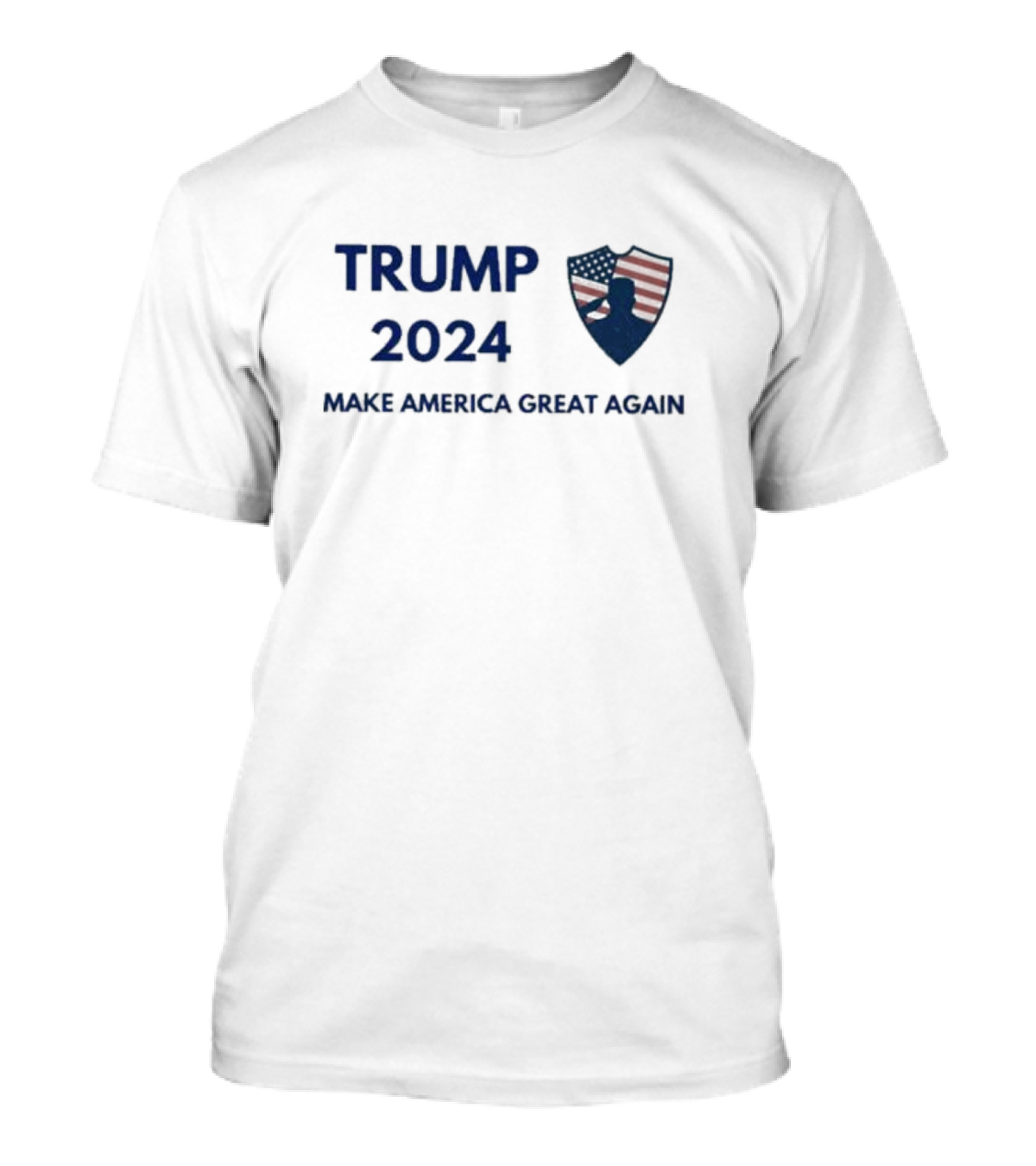 Trump 2024 Make America Great Again Shield With American Flag T-Shirt