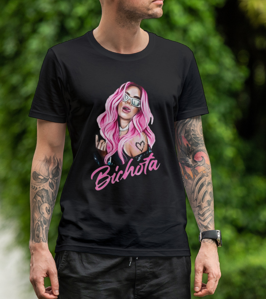 Karol G Pink Hair La Bichota Reggaeton Fan Birthday Gift T-Shirt