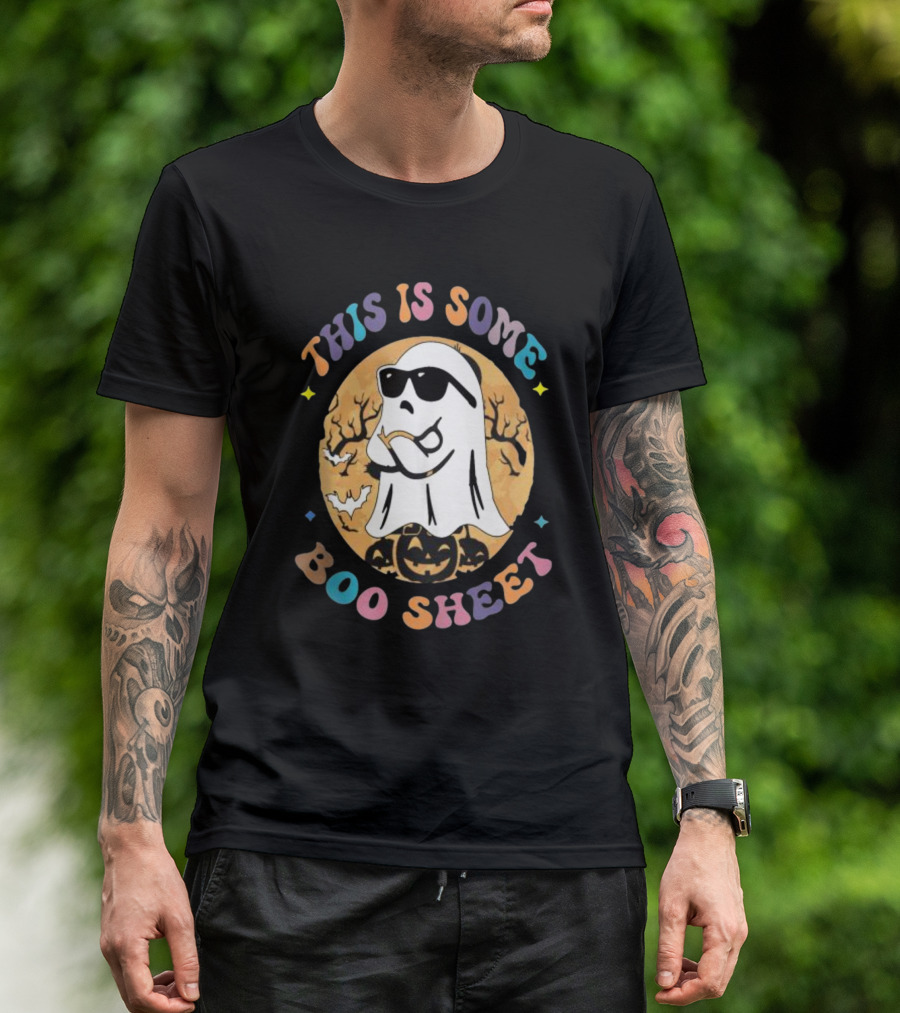 This Is Some Boo Sheet Ghost With Sunglasses And Pumpkins Halloween T-Shirt